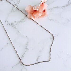 Vintage 925 Sterling Silver Singapore Twist Chain Necklace